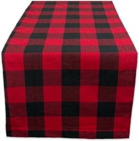 img 4 attached to 🏡 DII Buffalo Check Collection: Farmhouse Table Runner in Red & Black, 14x72 Inches