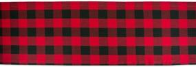 img 2 attached to 🏡 DII Buffalo Check Collection: Farmhouse Table Runner in Red & Black, 14x72 Inches