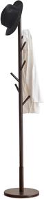 img 4 attached to 🧥 Soohow Freestanding Wooden Coat Rack with 8 Hooks and Stable Round Base - Corner Parlor Floor Standing Clothes & Hat Rack for Home or Office