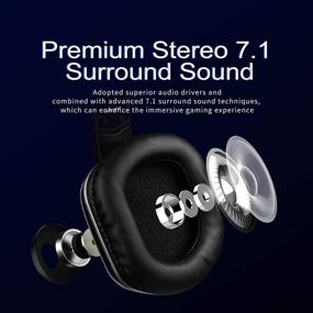 img 2 attached to SOMIC G909PRO: Immersive 7.1 Virtual Surround Sound USB Gaming Headset with Mic, Volume Control, LED - Perfect for PS4, PC (Black)