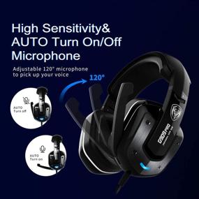 img 1 attached to SOMIC G909PRO: Immersive 7.1 Virtual Surround Sound USB Gaming Headset with Mic, Volume Control, LED - Perfect for PS4, PC (Black)