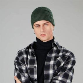 img 3 attached to 🧢 4-Pack Men's Wool Fisherman Beanies by ROYBENS: Knit Short Watch Cap Winter Hats for Optimal Warmth