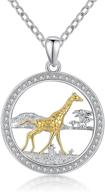 giraffe necklace sterling jewelry birthday logo