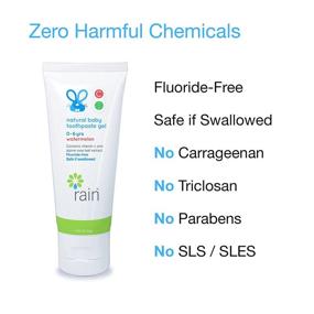 img 1 attached to 🍉 Fluoride-Free Rain Natural Baby Kids Toothpaste Gel - Safe to Swallow, Infant Toddler Toothpaste, 2.8 Oz, Dental Training, Vitamin C, Ages 6-12 Months and Up, Watermelon Flavor for Kids