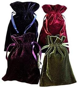 img 1 attached to 🎴 4-Piece Tarot Rune Bag Bundle: Moss Green, Navy Blue, Purple & Wine Velvet Bags – 4" by 6" Sizes