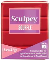 🍒 cherry pie red sculpey soufflé polymer oven-bake clay: non toxic, 1.7 oz. bar - ideal for jewelry making, holiday crafts, diy projects, mixed media and more! premium light-weight oven bake clay logo