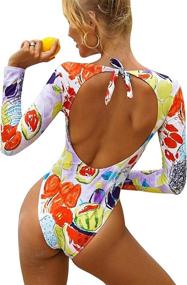 img 4 attached to CPUTAN Rashguard Swimsuit Surfing Swimwear Women's Clothing in Swimsuits & Cover Ups