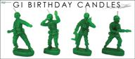 🎂 set of 4 retro army men military birthday candles by nuop design logo