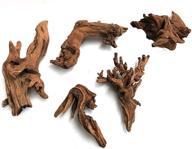 🐠 enhance your aquarium with 5pcs driftwood branches: natural habitat décor for fish tank, lizards - assorted sizes, small logo