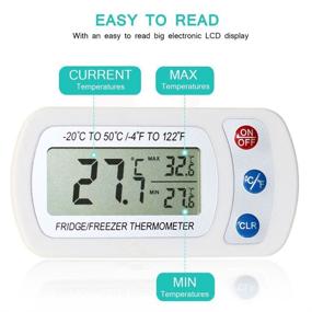 img 2 attached to 🌡️ Enhanced 2-Pack Digital Refrigerator Thermometer: Waterproof, Wireless, with LCD Display & Max/Min Record - Ideal for Indoor/Outdoor Monitoring