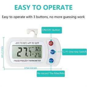 img 3 attached to 🌡️ Enhanced 2-Pack Digital Refrigerator Thermometer: Waterproof, Wireless, with LCD Display & Max/Min Record - Ideal for Indoor/Outdoor Monitoring