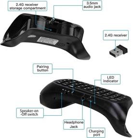 img 2 attached to 2.4G Wireless Rechargeable PS4 Controller Keyboard with Chatpad Keypad, 3.5mm Audio Aux-in Headset for Sony Playstation 4, PS4 Slim, PS4 Pro (Controller Not Included)