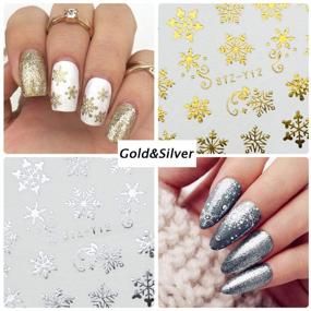 img 2 attached to 🎄 IDALL Gold & Silver Christmas Nail Art Water Transfer Stickers - Festive 16-Sheet Assortment for Snowflake Christmas Tree Elk Metallic Nail Designs, Winter Elements Manicure DIY Nail Decals