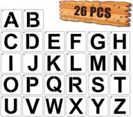 🎨 large 3 inch letter stencils for painting on wood and walls - 26pcs reusable alphabet stencils for craft decor and diy art projects logo