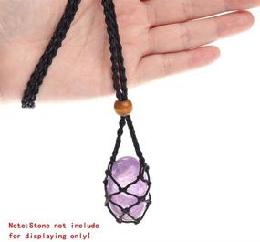 img 2 attached to 📿 Enhanced Necklace Cord: Adjustable Crystal Holder & Replacement Rope for Irregular Raw Stone DIY Jewelry