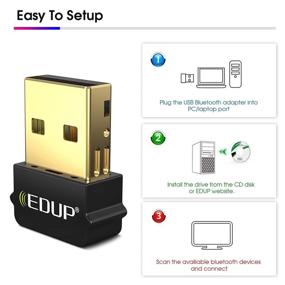 img 1 attached to 🖥️ USB 2.0 Bluetooth EDR Dongle for PC, Mini Bluetooth 5.0 Adapter for Desktop PC Laptop Compatible with Windows 10/8.1/8 /7 (Driver Installation Required)