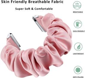 img 3 attached to 🎀 Fastgo Scrunchie Bands - Compatible with Fitbit Versa/Versa 2/Versa Lite & Special Edition - Breathable Fabric Strap Replacement Scrunchies Wristband Bracelet Accessories for Women and Girls (Pink)