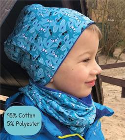 img 2 attached to 🦈 HECKBO Children Boy Beanie hat & Loop Scarf Set Blue - Reversible Shark Design, Ages 2-7, 95% Cotton, Soft & Easy-Care Stretch Material - Spring/Summer/Fall