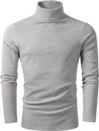 💪 hieasyfit soft cotton men's turtleneck tops - essential layering thermal tee logo