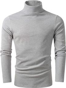 img 4 attached to 💪 HieasyFit Soft Cotton Men's Turtleneck Tops - Essential Layering Thermal Tee