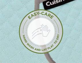 img 1 attached to 🧤 Пара силиконовых кухонных варежек Cuisinart - термостойкие стеганые перчатки для безопасного обращения с горячей посудой - мягкие изолированные глубокие карманы, противоскользящая ручка и петля для подвешивания - пастельный бирюзовый