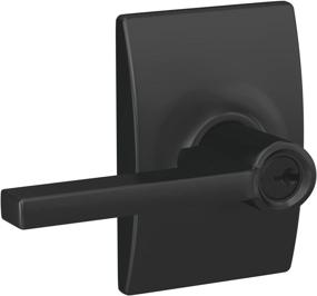 img 1 attached to 🔒 Schlage Latitude Door Lever with Century Trim Keyed Entry Lock, Matte Black - F51A LAT 622 CEN, 2.7 x 5.2 x 2.8 Dimensions