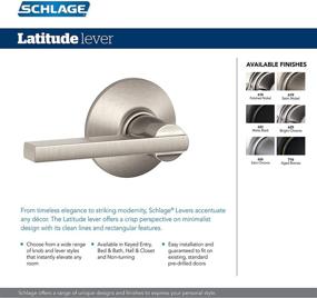 img 2 attached to 🔒 Schlage Latitude Door Lever with Century Trim Keyed Entry Lock, Matte Black - F51A LAT 622 CEN, 2.7 x 5.2 x 2.8 Dimensions