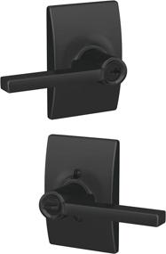 img 4 attached to 🔒 Schlage Latitude Door Lever with Century Trim Keyed Entry Lock, Matte Black - F51A LAT 622 CEN, 2.7 x 5.2 x 2.8 Dimensions