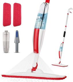 img 4 attached to 🧹 Refillable Spray Mop with Washable Microfiber Pads | Ideal for Home or Commercial Use on Hardwood, Laminate, Wood, and Ceramic Floors - Dry/Wet Flat Mop for Efficient Floor Cleaning