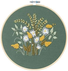img 3 attached to 🌸 Complete Embroidery Starter Kit: Floral Pattern, Cross Stitch Kit with Embroidery Fabric, Bamboo Hoop, Color Threads, and Tools - Flowers and Plants Design