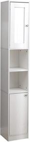 img 1 attached to Raintain Freestanding Storage Cabinet - Bathroom Cabinet with 2 Open Shelves and Cupboard, Ivory White - Floor Cabinet for Living Room, Kitchen, Study, Entryway