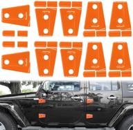 🚙 laikou jeep wrangler jk jku hinge covers - 10pcs trim protector kit for 2007-2018 models (orange) logo