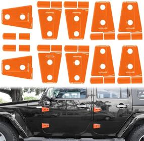 img 4 attached to Заглушки на петли LAIKOU для Jeep Wrangler JK JKU - 10 штук, комплект защиты для моделей 2007-2018 (оранжевые)