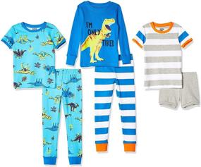 img 4 attached to 🦖 Spotted Zebra 6-Piece Snug Fit Dinoland Boys' Sleepwear & Robes Collection: Comfy and Stylish