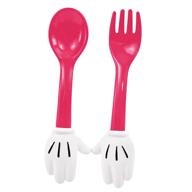 🐭 disney minnie mouse kitchen utensil set, pink and white logo