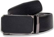 leather ratchet automatic buckle adjustable logo