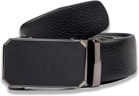 img 4 attached to Leather Ratchet Automatic Buckle Adjustable