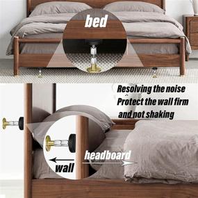 img 1 attached to 🛏️ Bedexut 4-Pack Adjustable Headboard Stoppers – Anti-Shake Bed Frame Screws for Wall Support – Telescopic Bedside Stabilizer for Room, Beds, Cabinets, Sofas (27-90mm)