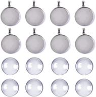 drole 40pcs 30mm stainless steel bezels and cabochons - 20pcs 30mm cabochon pendant trays with necklace clasp and 20pcs 30mm round glass cabochons for cameo jewelry logo
