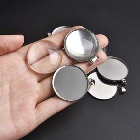 img 2 attached to DROLE 40Pcs 30mm Stainless Steel Bezels and Cabochons - 20Pcs 30mm Cabochon Pendant Trays with Necklace Clasp and 20Pcs 30mm Round Glass Cabochons for Cameo Jewelry