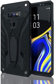 img 1 attached to 📱 Kitoo Samsung Galaxy Note 9 Case with Kickstand - Military Grade, 12ft. Drop Tested, Black