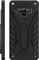 📱 kitoo samsung galaxy note 9 case with kickstand - military grade, 12ft. drop tested, black logo