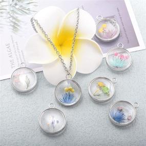 img 2 attached to 🌸 Colorful Dried Flower Pendant Charms for DIY Necklace Jewelry Making