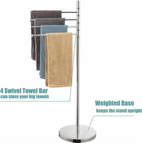 img 2 attached to 🛀 Naturous 4 Swivel Arm Towel Rack Holder: Stylish and Space-Saving Freestanding Hand Towel Bar Stand for Bathroom and Kitchen
