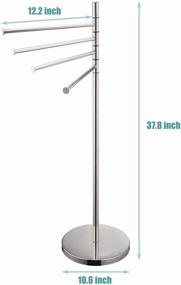 img 1 attached to 🛀 Naturous 4 Swivel Arm Towel Rack Holder: Stylish and Space-Saving Freestanding Hand Towel Bar Stand for Bathroom and Kitchen