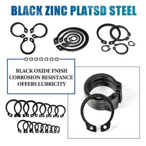 img 1 attached to 🔒 NINDEJIN 480PCS Snap Ring Assortment Set - Carbon Steel External Circlip Retaining Clip Rings Kit - 5-19mm (15Sizes) C-Clips for Axles, Shafts, and Moving Parts