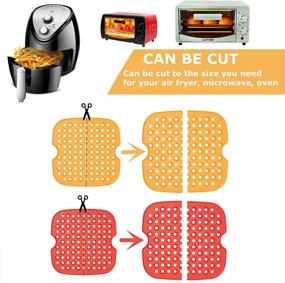 img 2 attached to 🍟 Reusable Silicone Air Fryer Liners - Non-Stick Mats, 8.5 Inch Square (2 Pcs) - Essential Air Fryer Accessories