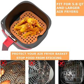 img 1 attached to 🍟 Reusable Silicone Air Fryer Liners - Non-Stick Mats, 8.5 Inch Square (2 Pcs) - Essential Air Fryer Accessories