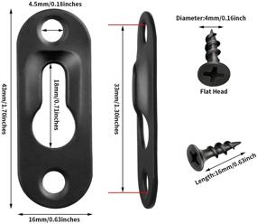 img 3 attached to Полный набор из 40 одиночных креплений для картин с отверстием "замочек" вместе с 80 винтами - крепления для зеркала, рамки и шкафа (43 x 16 мм, черного цвета)
