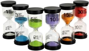 img 4 attached to ⏳ Bekith 6-Pack Colorful Sand Timers - 1 min, 3 mins, 5 mins, 10 mins, 15 mins, 30 mins - Perfect for Kids Games, Classroom, Kitchen, Home